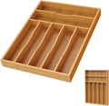 Bayting Bamboo Silverware Organizer, 12" Wide, 7 Slots