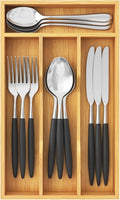 Lifewit Bamboo Silverware Tray, 4 Compartments, 6.7" x 12" Compact