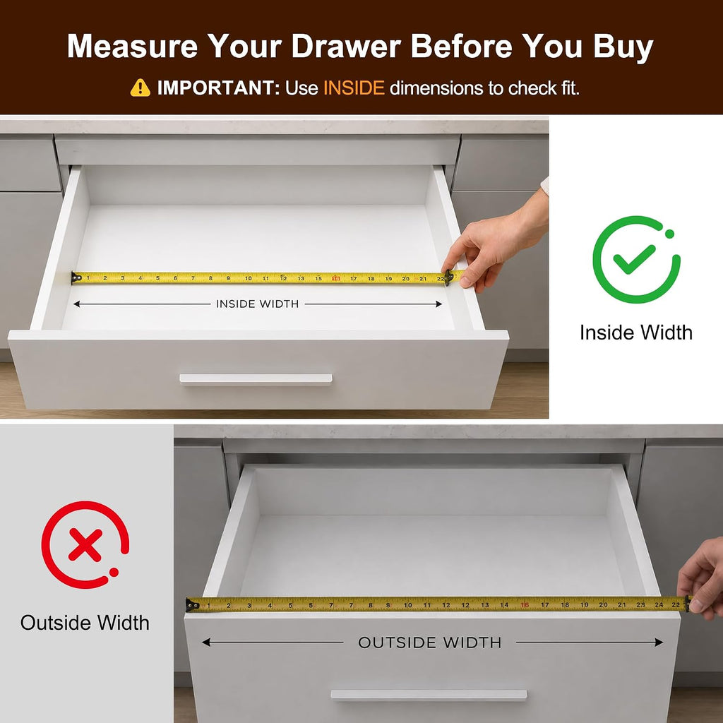 ORIDOM Expandable Bamboo Cutlery Drawer Organizer, 5-7 Slots, Natural