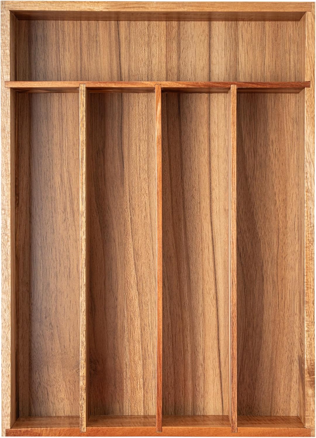 Besilord Bamboo Silverware Organizer, 7 Compartments, Natural