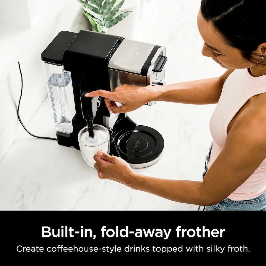 Ninja DualBrew PRO 12-Cup Specialty Coffee System with Thermal Carafe, K-Cup Compatible, Hot Water System and Frother - Black/Silver