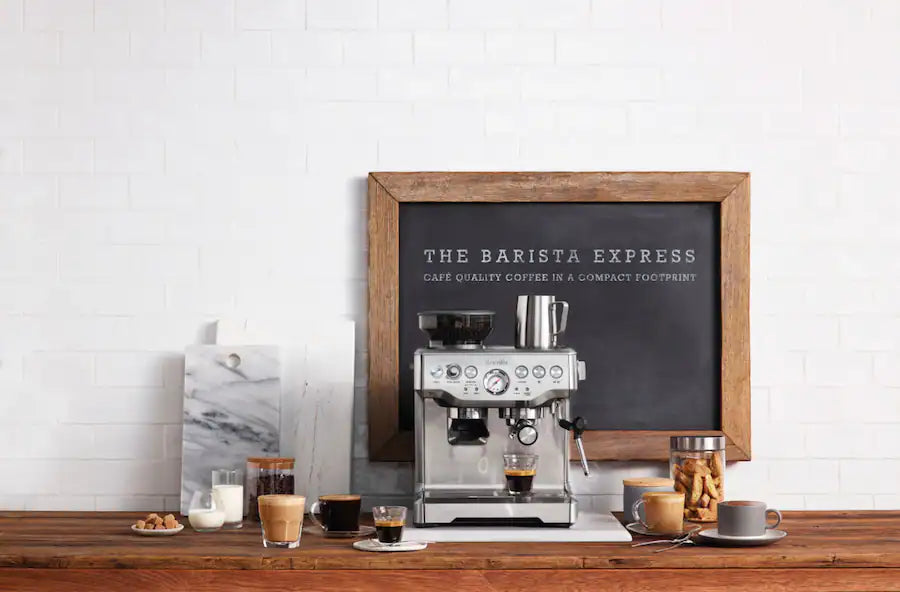 Breville the Barista Express Espresso Machine with 15 Bars of Pressure, Milk Frother and Integrated Grinder - Stainless Steel