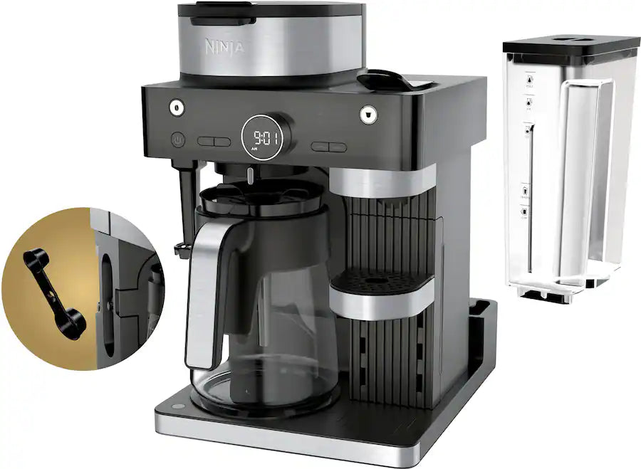Ninja Espresso and Coffee Barista System, Single Serve and Nespresso, with 12-Cup Carafe - Black