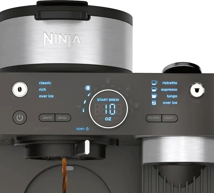 Ninja Espresso and Coffee Barista System, Single Serve and Nespresso, with 12-Cup Carafe - Black