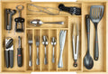 KitchenEdge Expandable Bamboo Silverware Drawer Organizer, 14.5"-25" Wide, Natural