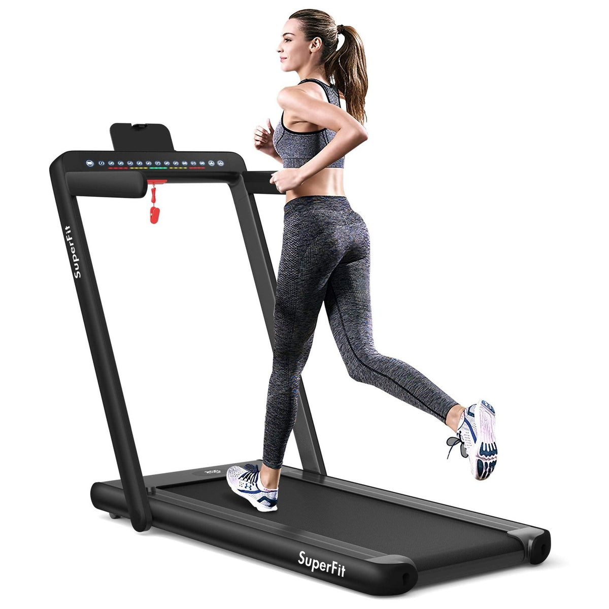 Goplus SuperFit 2-in-1 Folding Under-Desk Treadmill, 2.25 HP