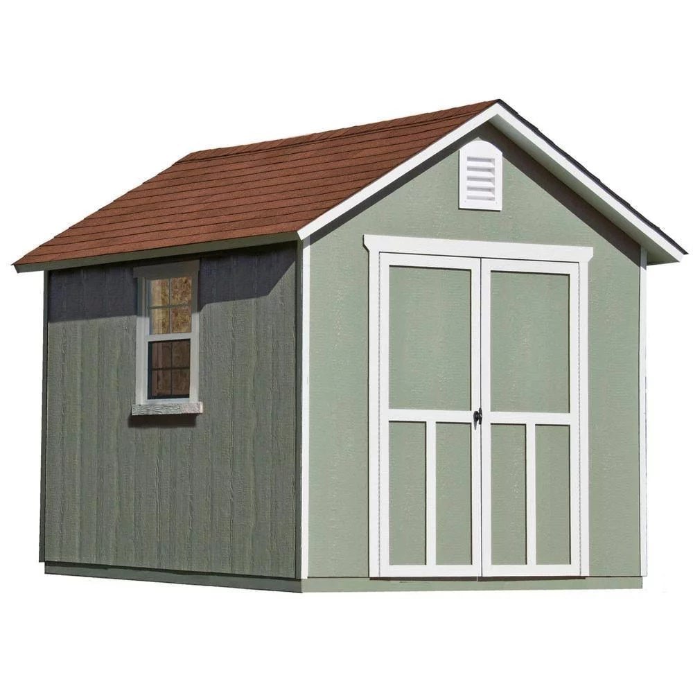 Handy Home Meridian 8×10 Installed Wood Storage Shed, Autumn Brown Shingles (60758-5)