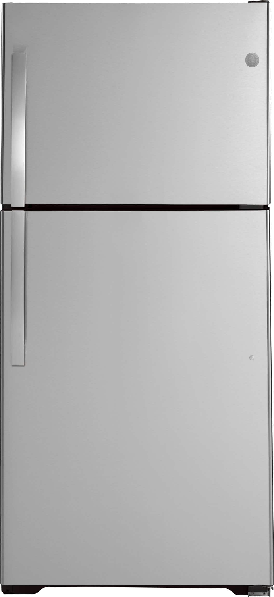 GE 21.9 Cu. Ft. Garage-Ready Top-Freezer Refrigerator, Stainless Steel