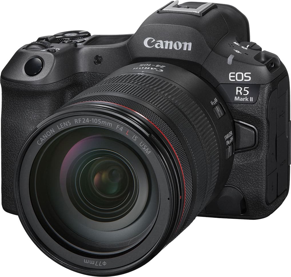 Canon EOS R5 Mark II 8K Mirrorless Camera with RF24-105mm F4 L IS USM Lens, Black