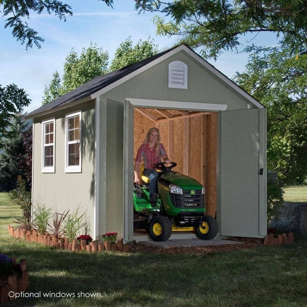 Handy Home Meridian 8×10 Installed Wood Storage Shed, Autumn Brown Shingles (60758-5)