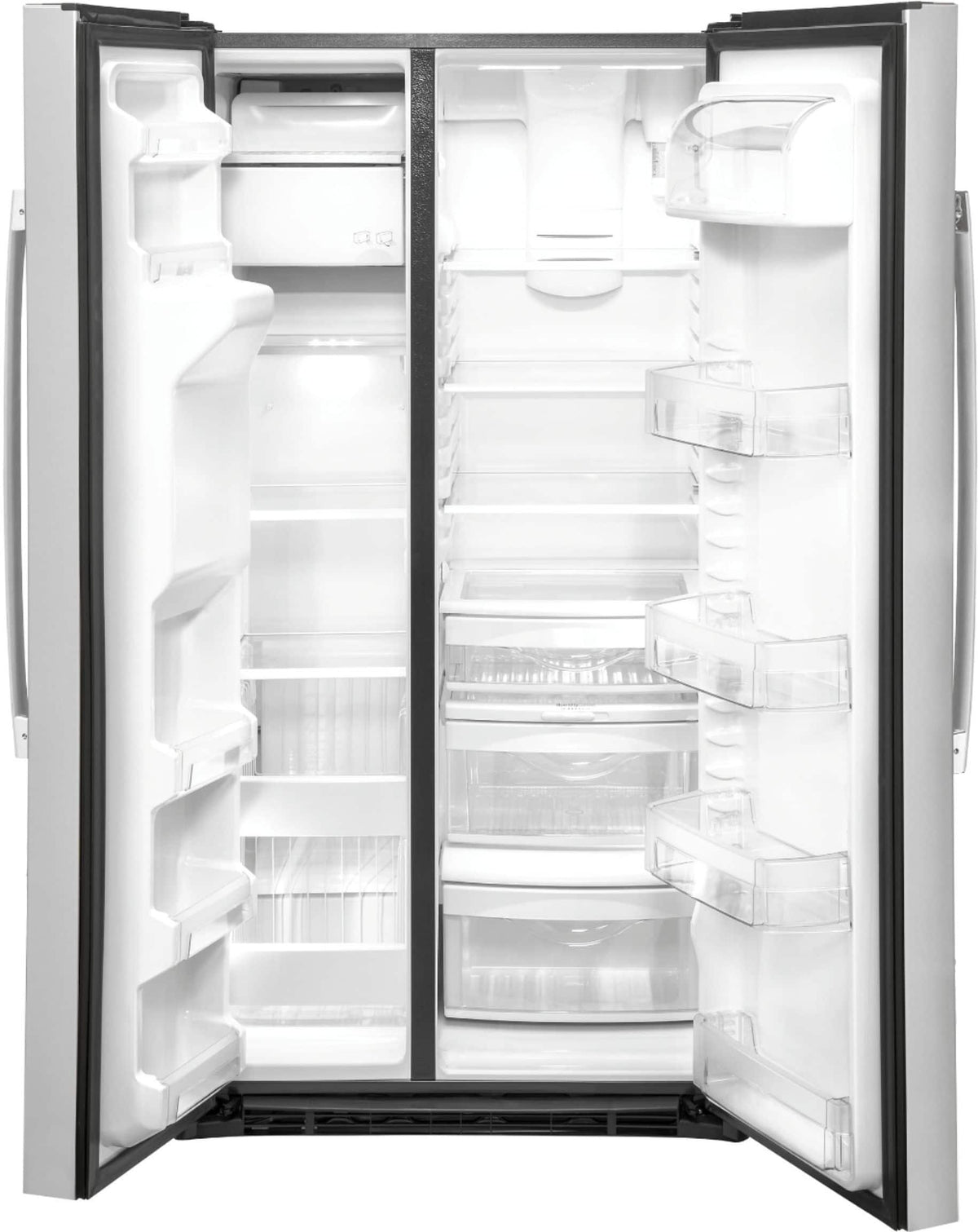 GE 25.3 Cu. Ft. Side-by-Side Refrigerator with External Ice & Water, Stainless Steel