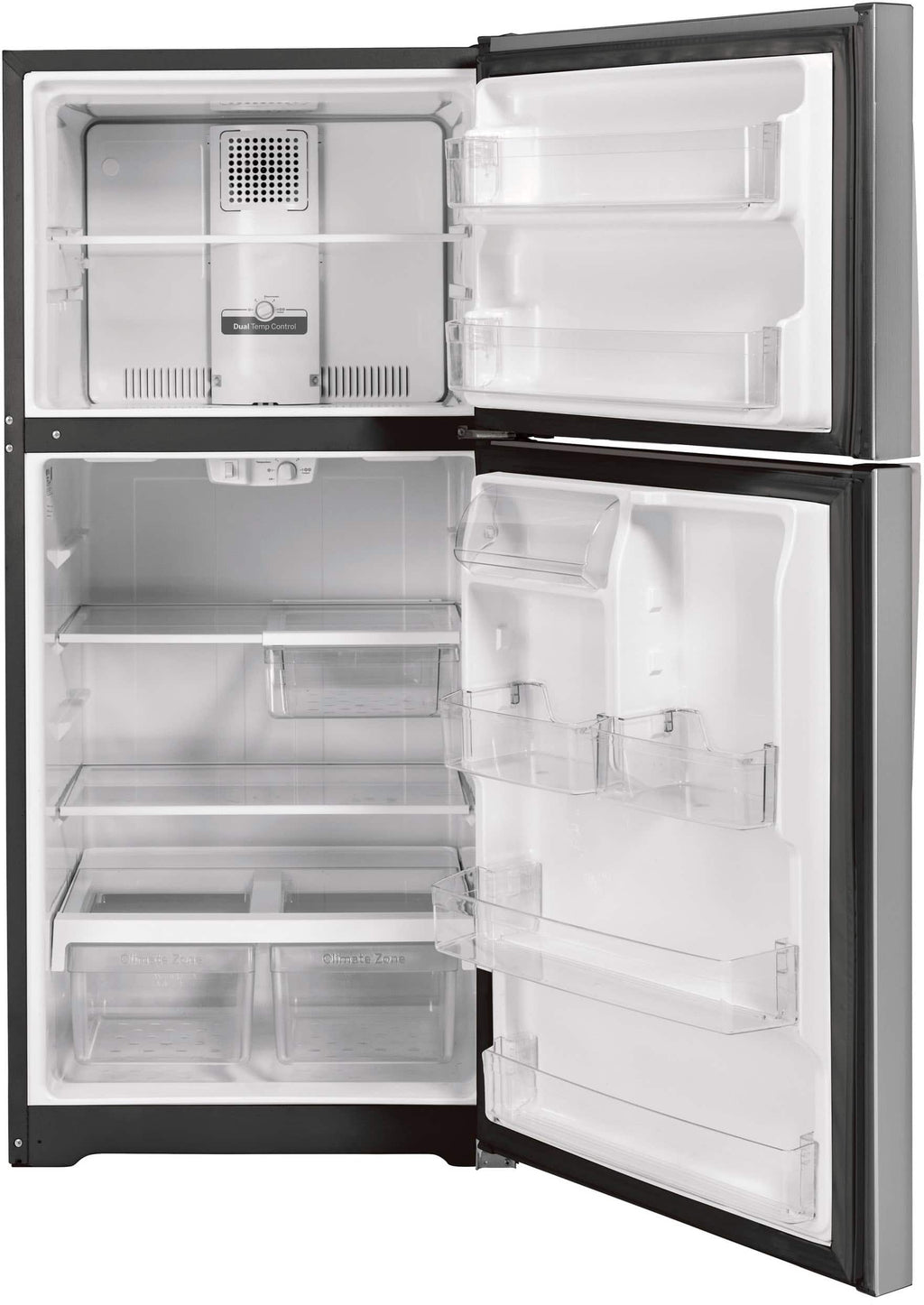GE 21.9 Cu. Ft. Garage-Ready Top-Freezer Refrigerator, Stainless Steel
