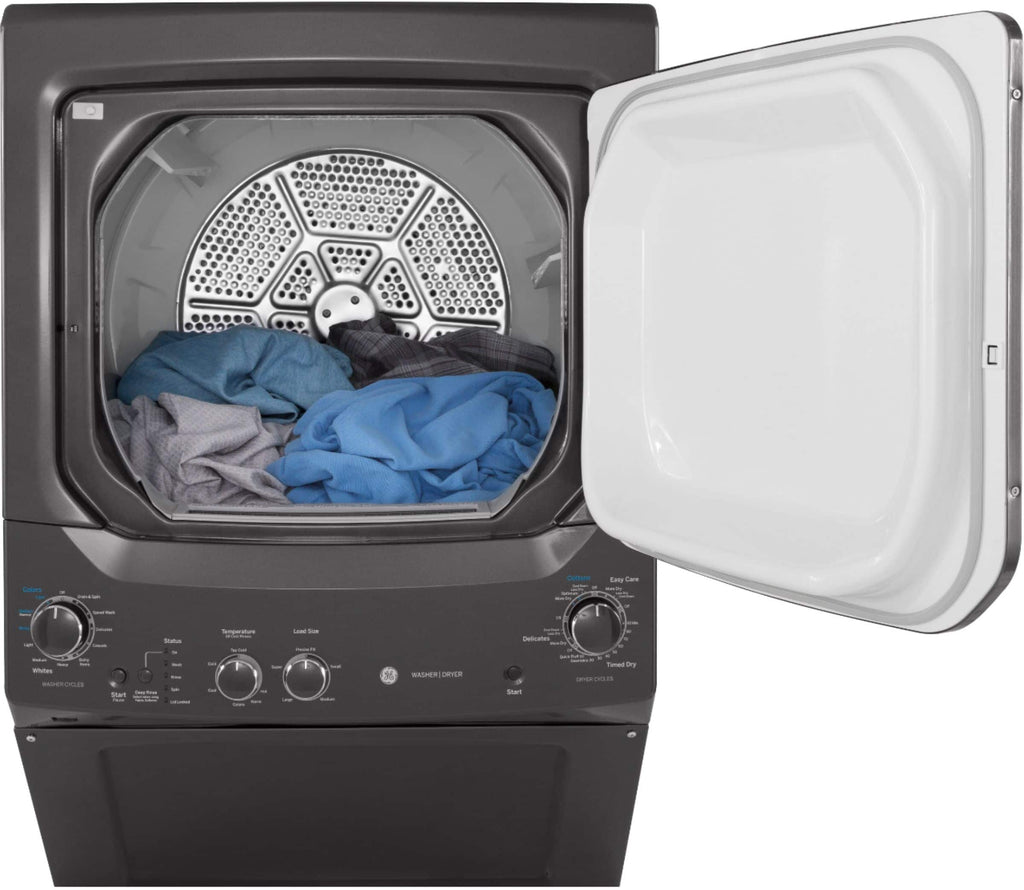 GE 3.8 Cu. Ft. Washer and 5.9 Cu. Ft. Electric Dryer Laundry Center, Diamond Gray