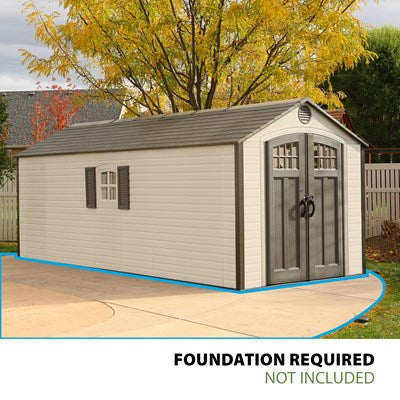 Lifetime 8 ft. × 20 ft. Outdoor Storage Shed, Desert Sand (60120)
