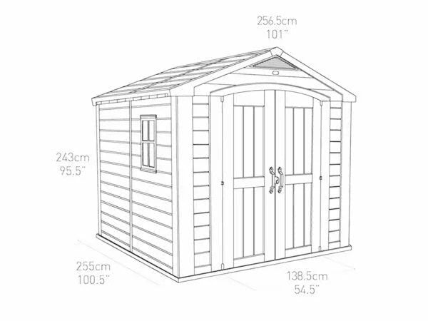 Keter Factor 8×8 ft. Resin Outdoor Storage Shed, Taupe-Brown (213563)