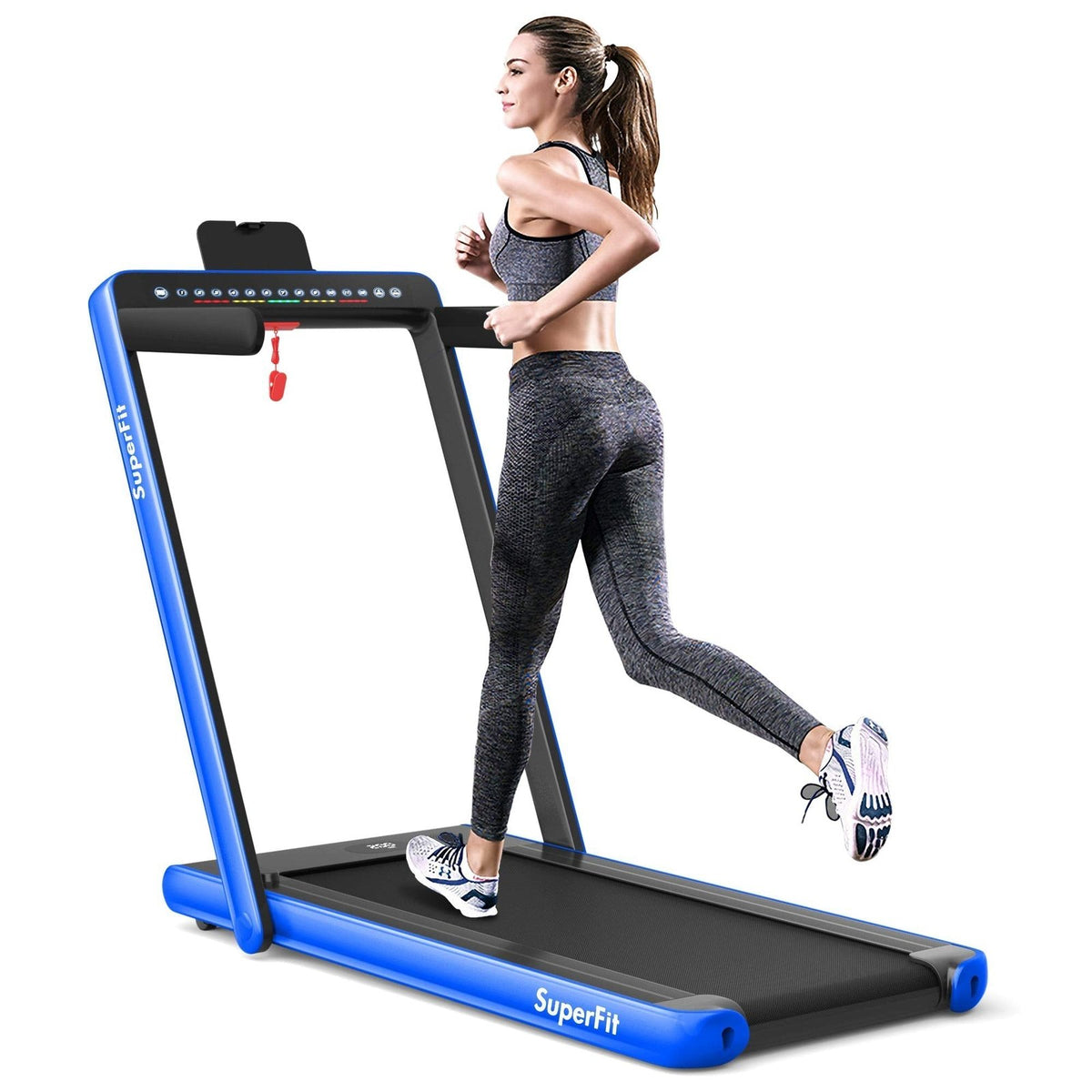 Goplus SuperFit 2-in-1 Folding Under-Desk Treadmill, 2.25 HP