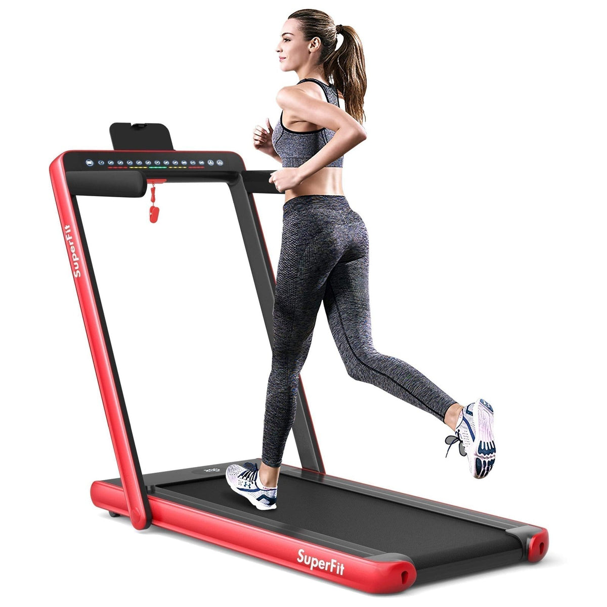 Goplus SuperFit 2-in-1 Folding Under-Desk Treadmill, 2.25 HP