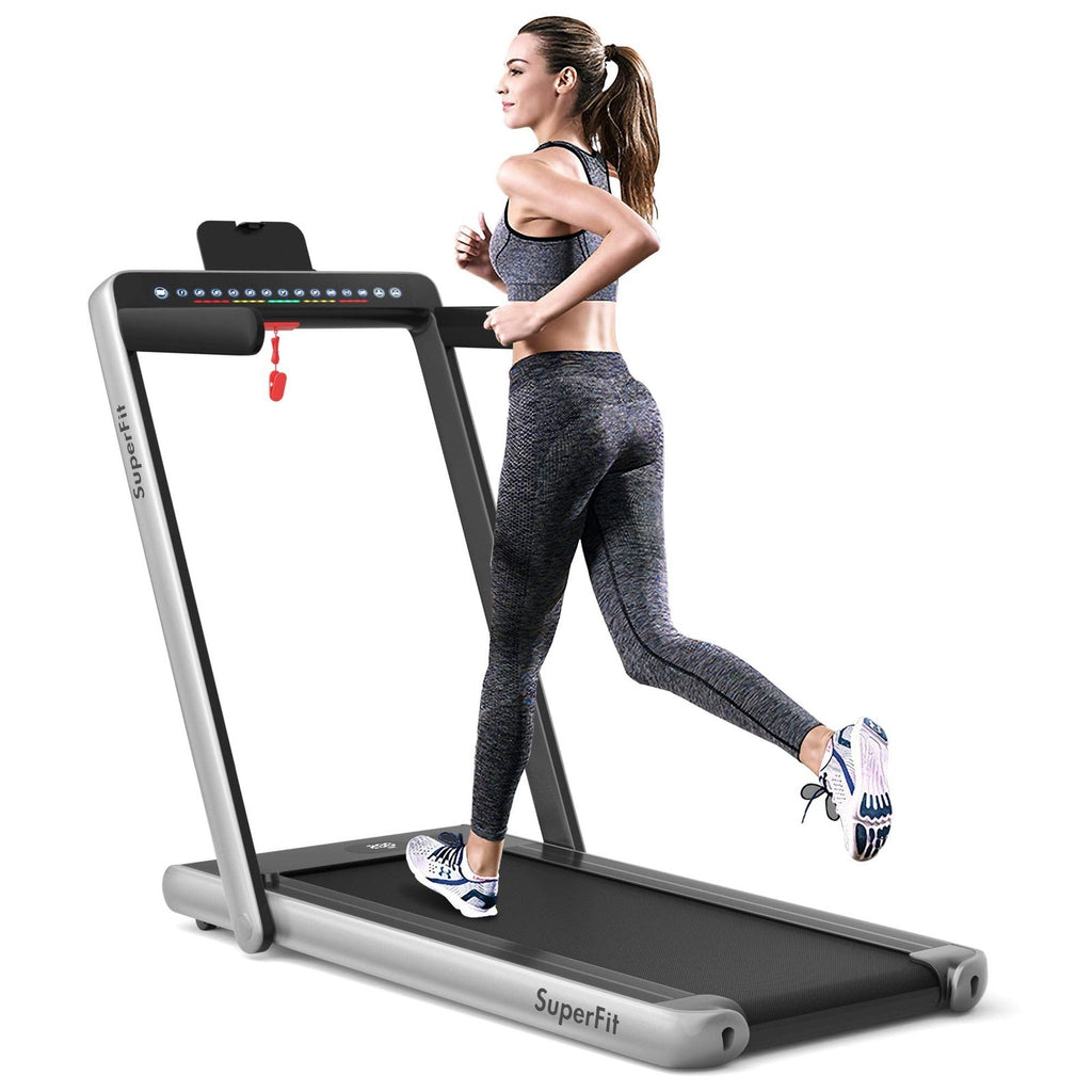 Goplus SuperFit 2-in-1 Folding Under-Desk Treadmill, 2.25 HP