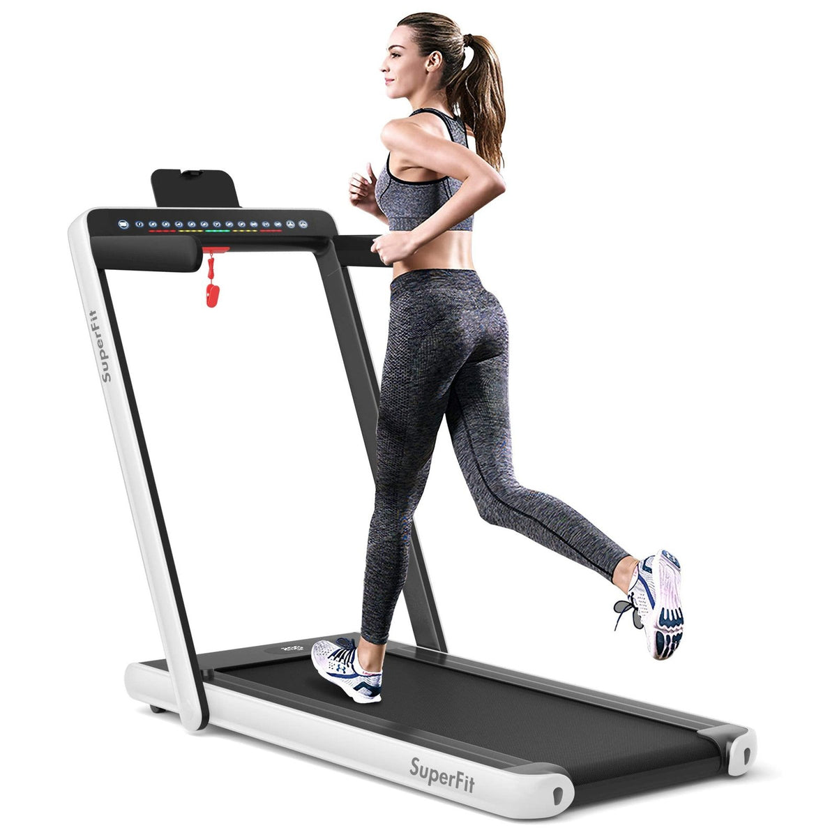 Goplus SuperFit 2-in-1 Folding Under-Desk Treadmill, 2.25 HP