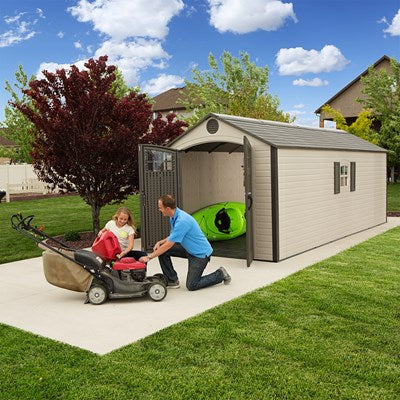 Lifetime 8 ft. × 20 ft. Outdoor Storage Shed, Desert Sand (60120)