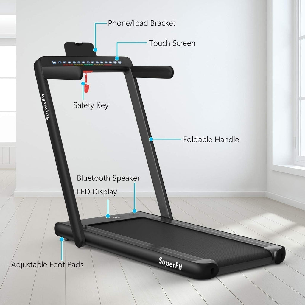 Goplus SuperFit 2-in-1 Folding Under-Desk Treadmill, 2.25 HP