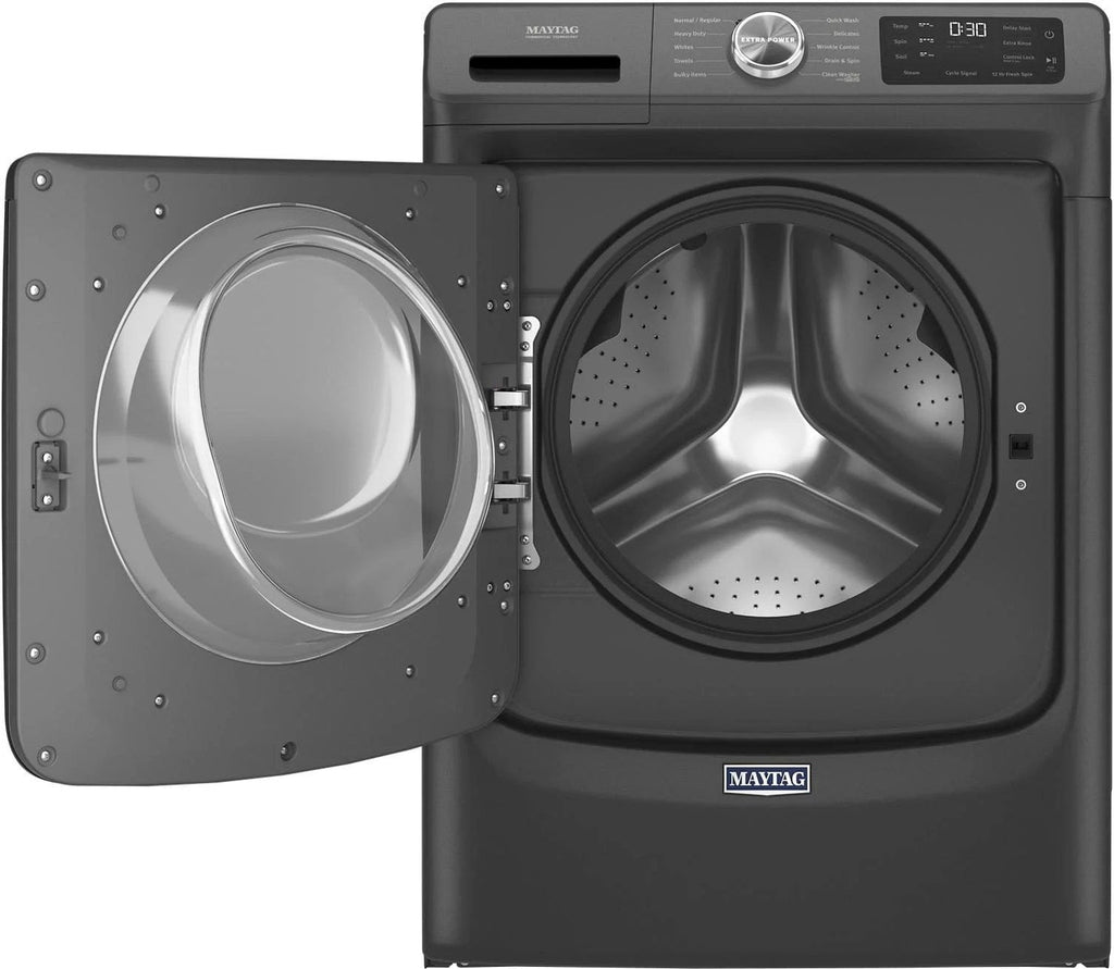 Maytag 4.5 cu. ft. Front-Load Washer with Steam and Extra Power - Volcano Black