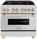ZLINE Autograph Edition 36 in. Dual-Fuel Range with Gold Accents (RAZ-36-G)