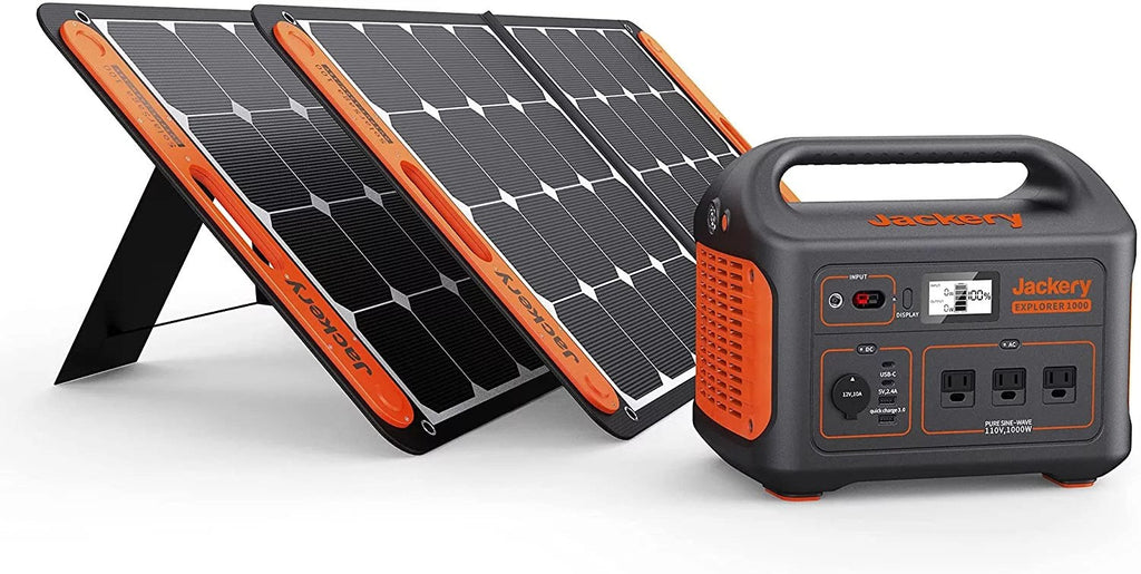 Jackery Explorer 1000 Portable Power Station with 2 SolarSaga 100W Panels