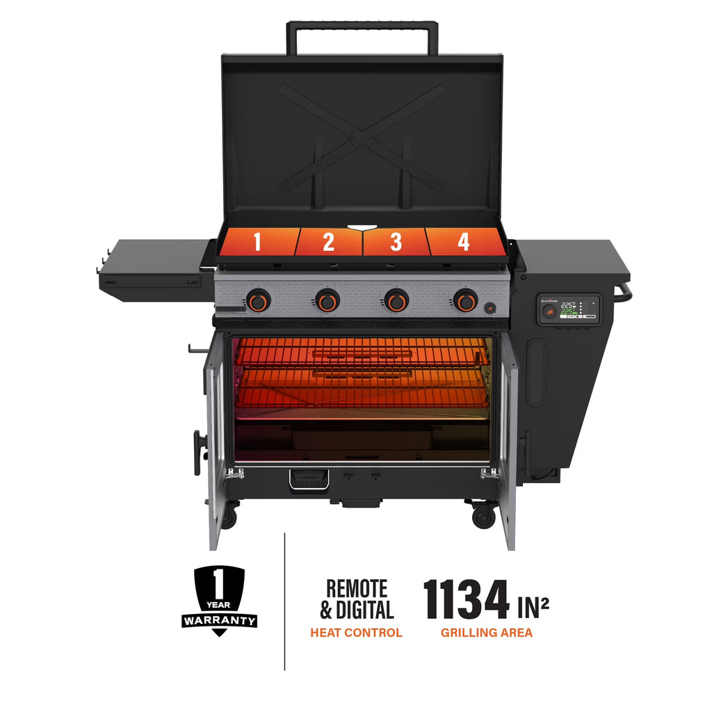 Blackstone Bronco 36 in. Griddle and Vertical Pellet Smoker Combo