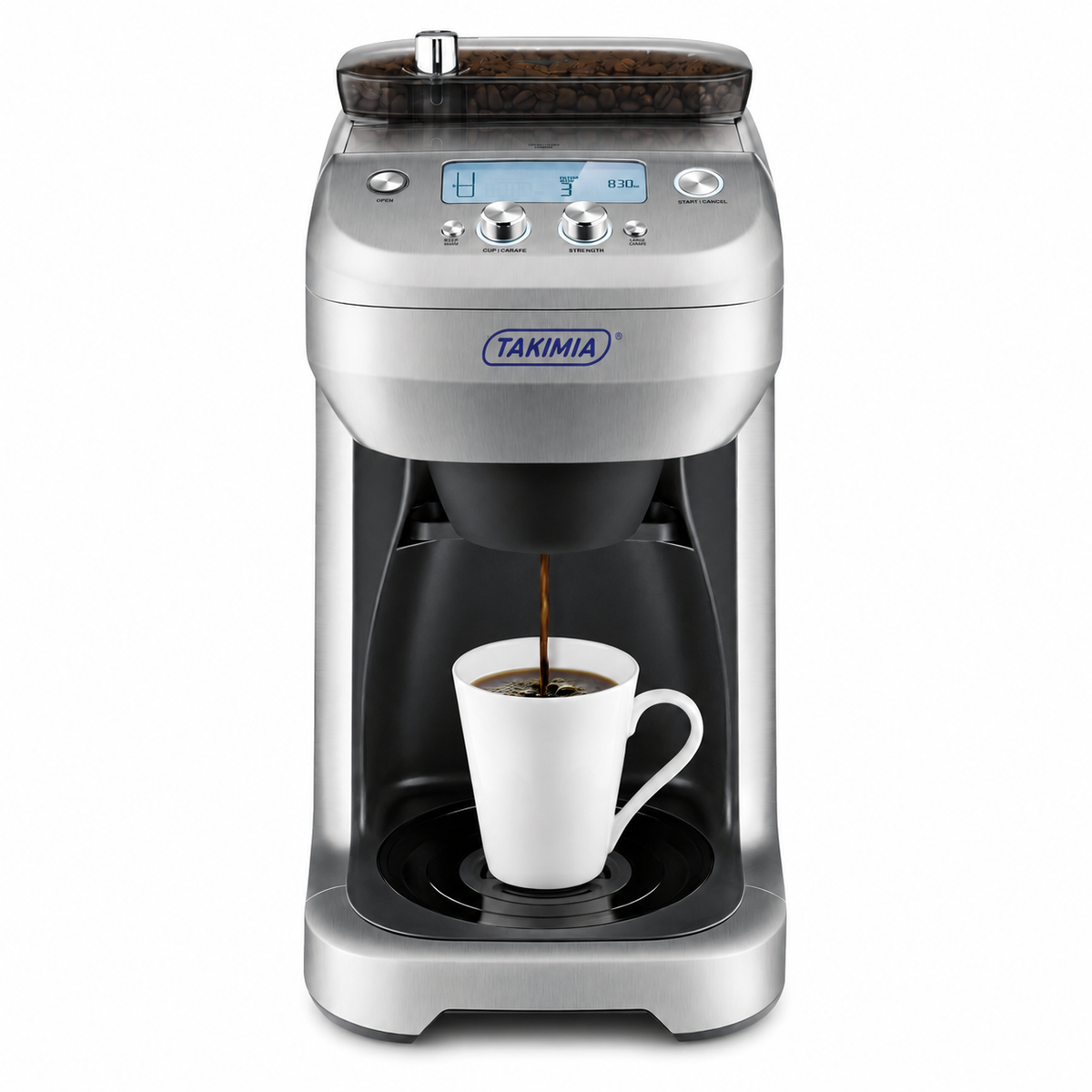 Takimia GrindBrew Coffee Maker - Built-In Grinder with Programmable Brew Control