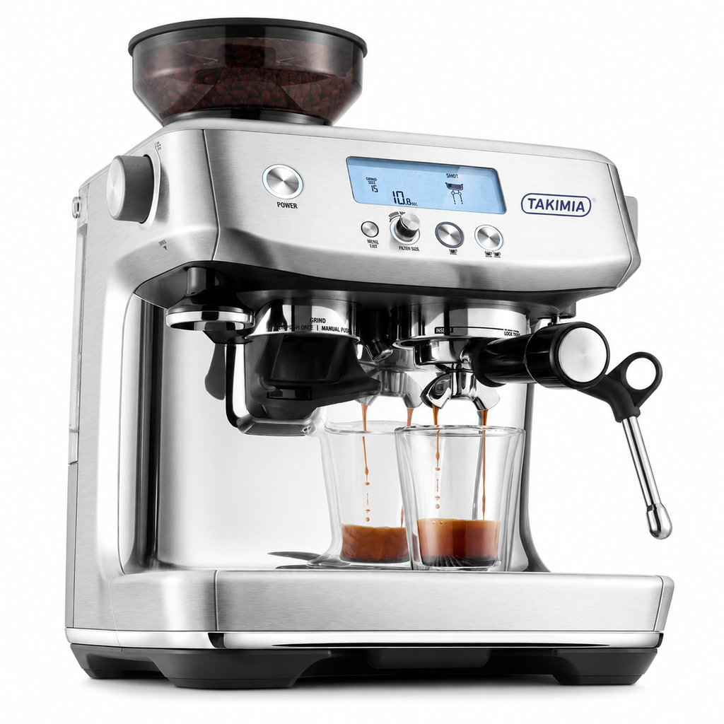 Takimia ProGrind Espresso Machine - Integrated Grinder and Rapid Heat-Up Bean-to-Cup System