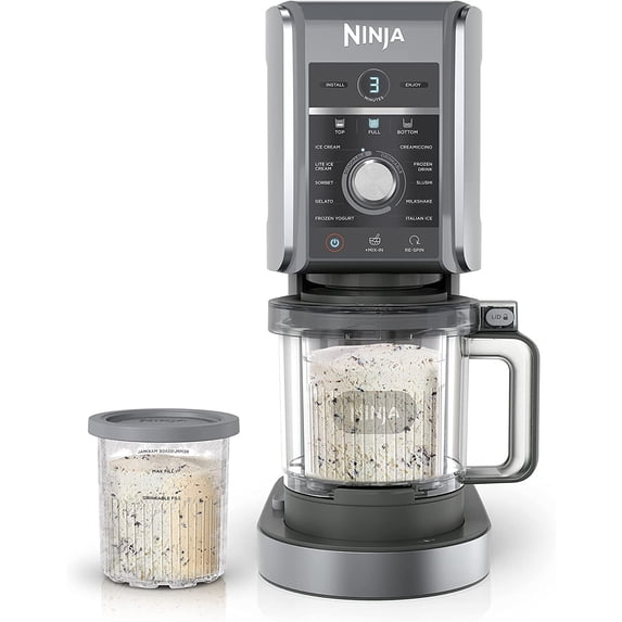 Restored Ninja CREAMi Deluxe 11-in-1 XL Ice Cream Maker, Corded Electric, Silver