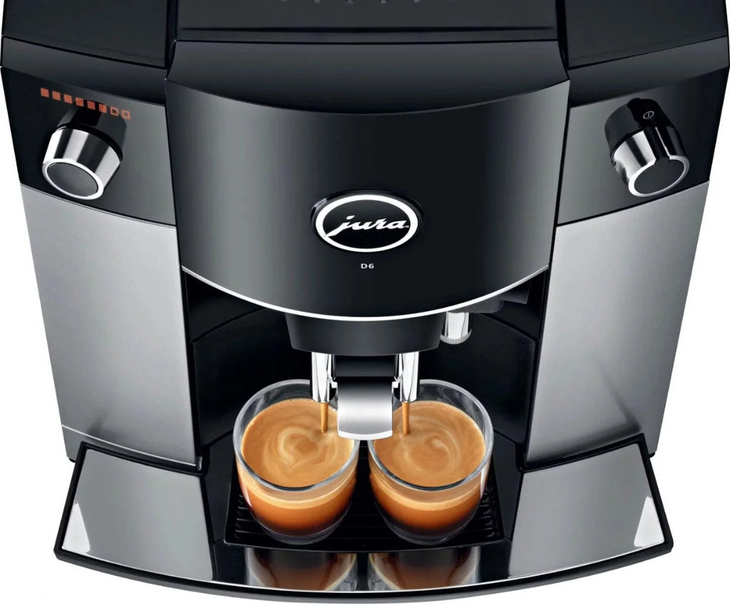 JURA D6 Automatic Coffee Machine & Espresso Maker – Platinum, One-Touch Cappuccino