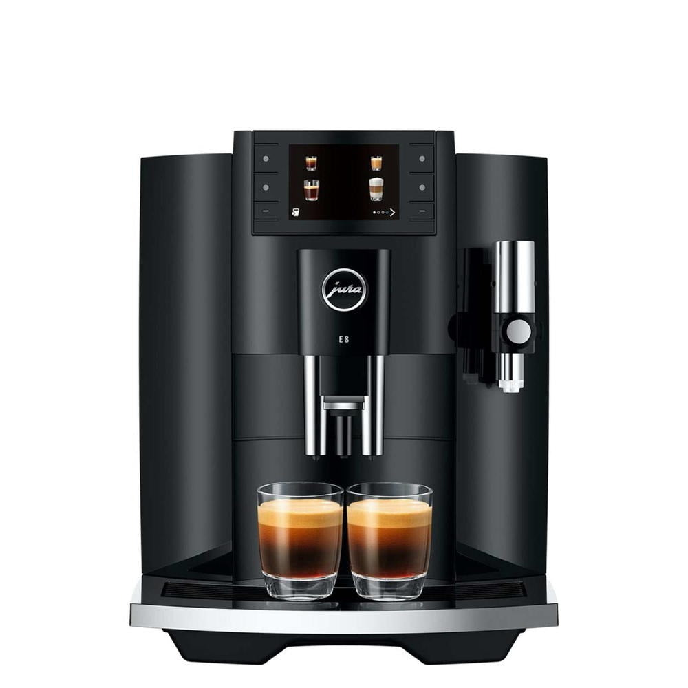 Jura E8 Automatic Specialty Coffee Machine with Professional Aroma Grinder, 1.9L Water Tank, 15-Bar Pressure
