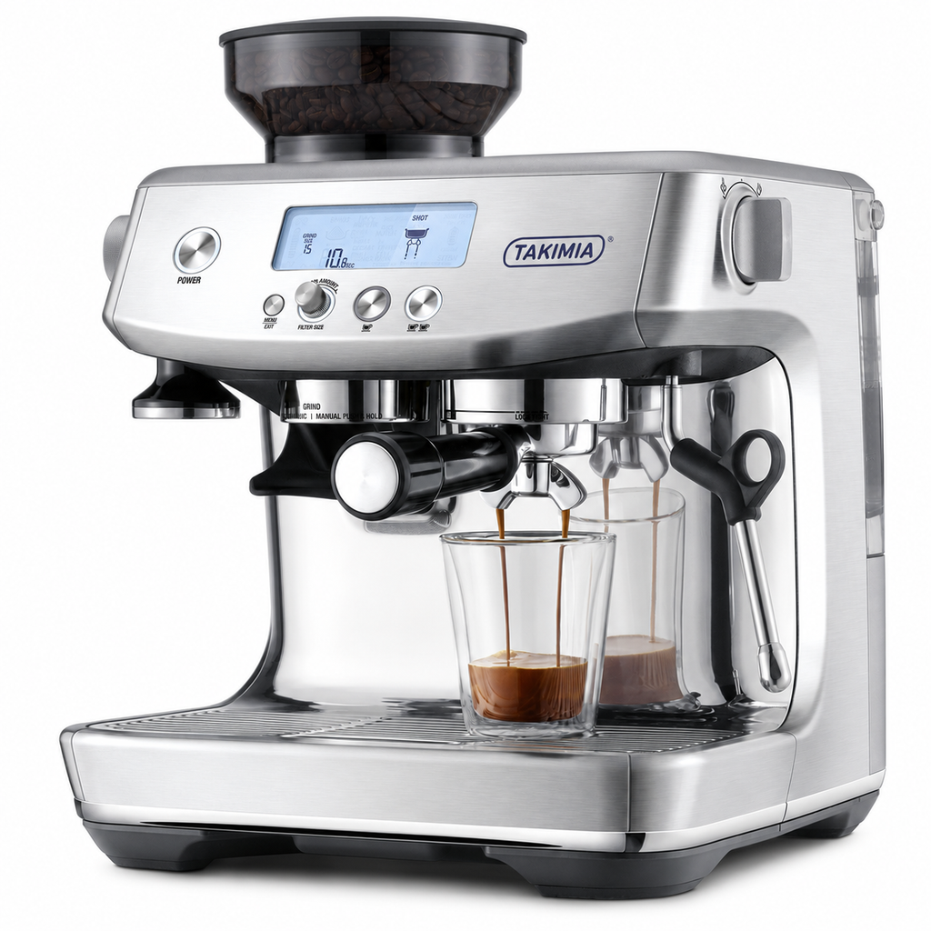 Takimia ProGrind Espresso Machine - Integrated Grinder and Rapid Heat-Up Bean-to-Cup System