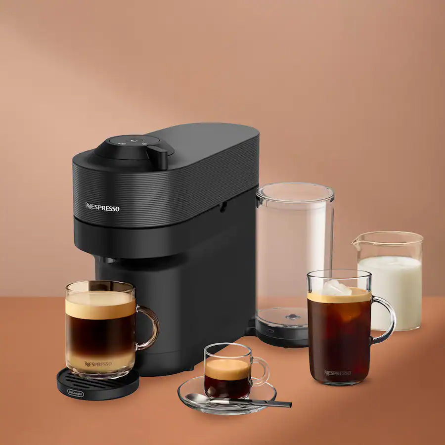 Nespresso Vertuo Pop+ Coffee and Espresso Maker by De'Longhi with Milk Frother, Liquorice Black