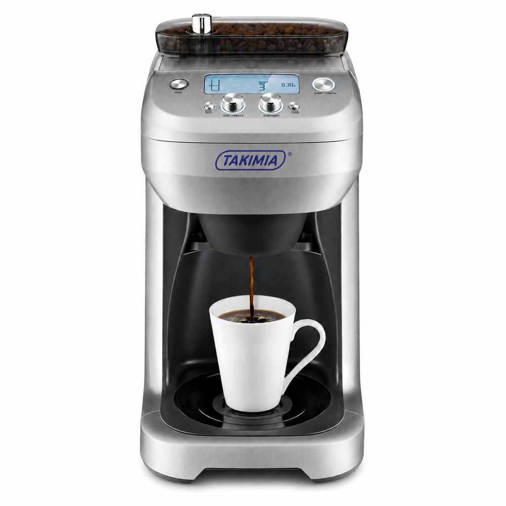 Takimia GrindBrew Coffee Maker - Built-In Grinder with Programmable Brew Control