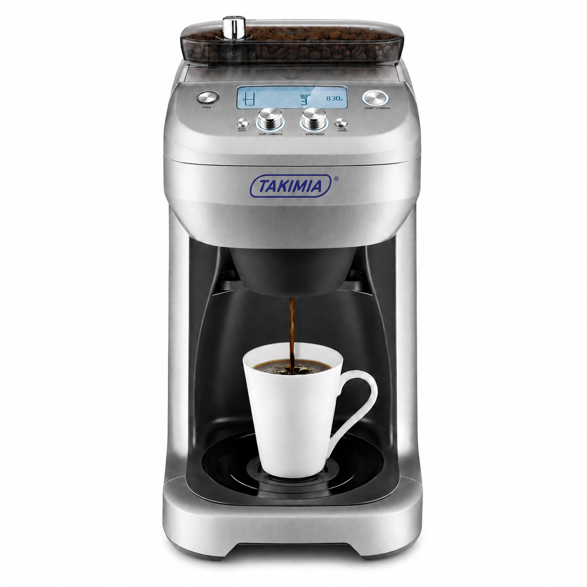 Takimia GrindBrew Coffee Maker - Built-In Grinder with Programmable Brew Control