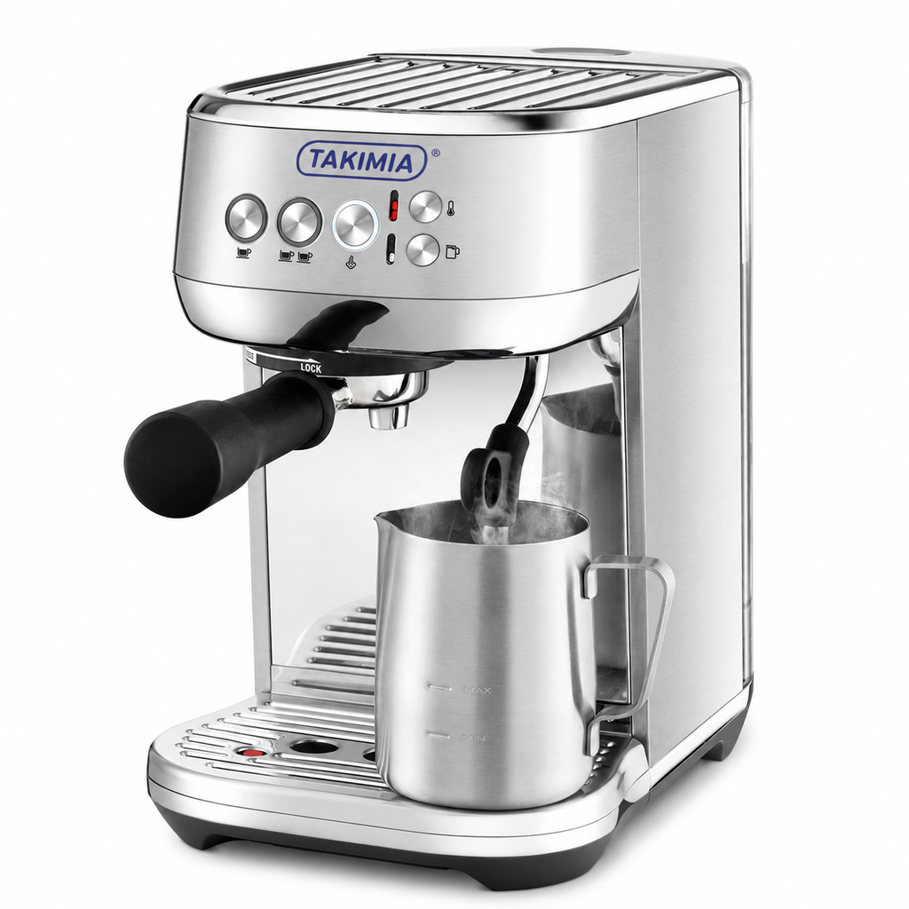 Takimia Compacta Plus Espresso Machine - Compact Automatic Steam Wand with Rapid Heat-Up