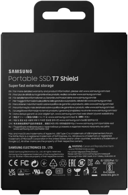 Samsung T7 Shield Portable SSD 2TB - USB 3.2 Gen.2 External SSD Black