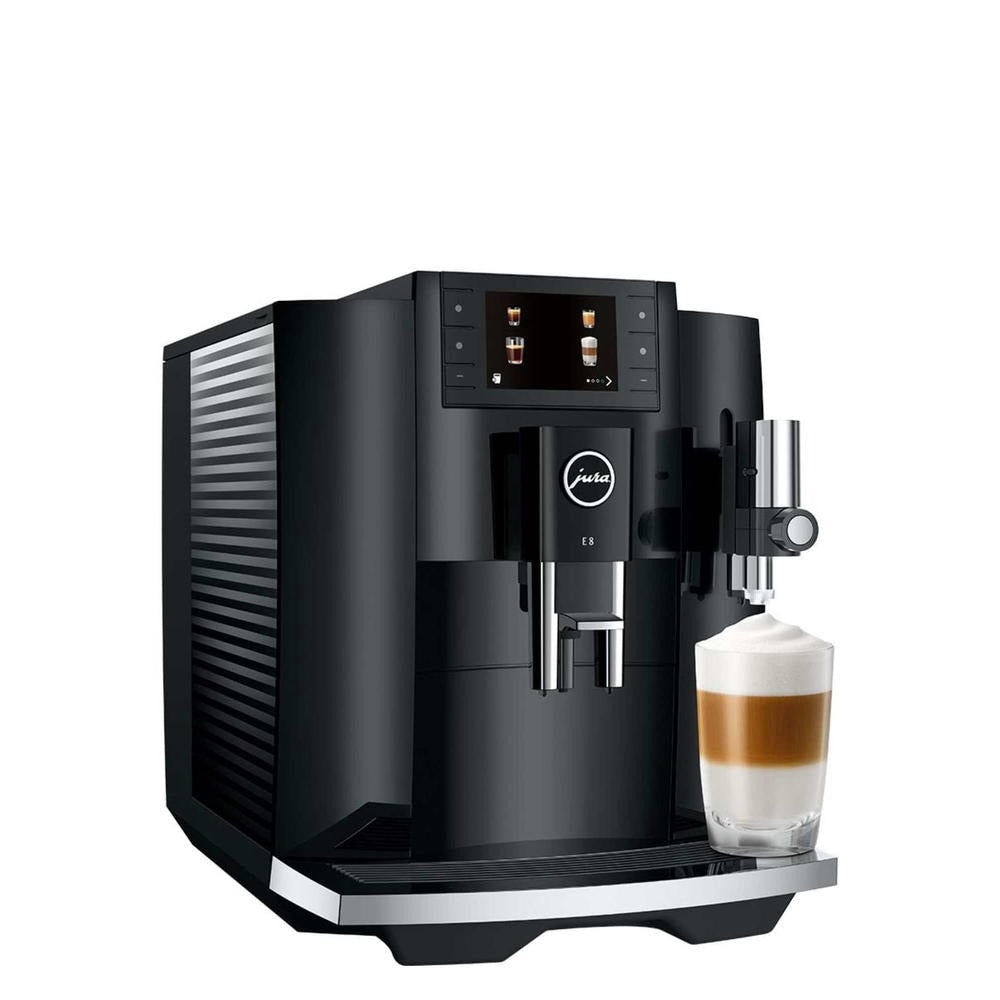 Jura E8 Automatic Specialty Coffee Machine with Professional Aroma Grinder, 1.9L Water Tank, 15-Bar Pressure