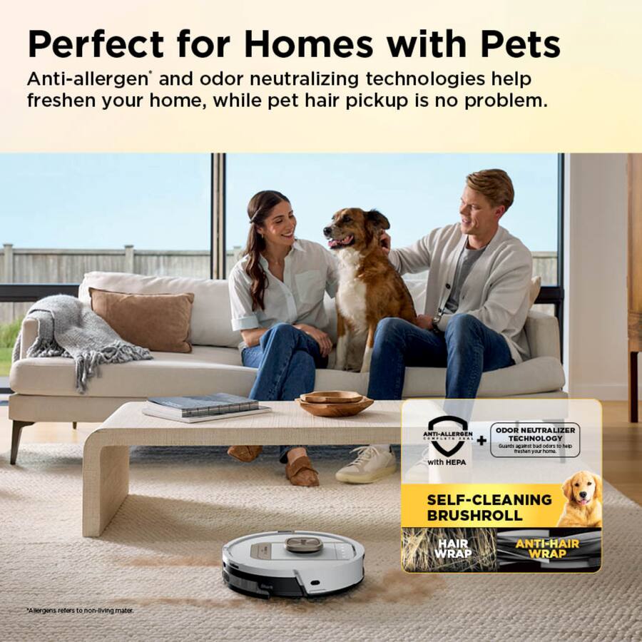 Shark PowerDetect ThermaCharged Robot Vacuum and Mop 2-in-1 with NeverTouch Pro Base
