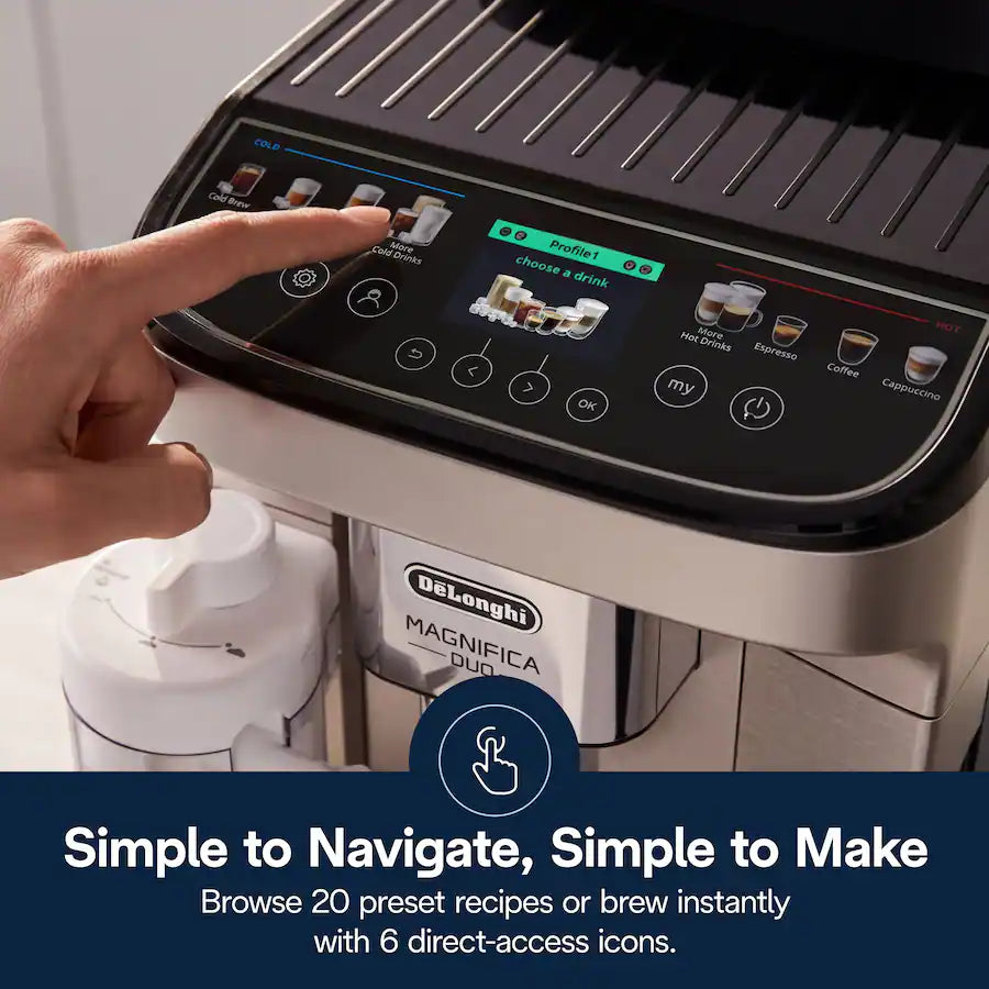 De'Longhi Magnifica Duo Fully Automatic Coffee and Espresso Machine, Silver