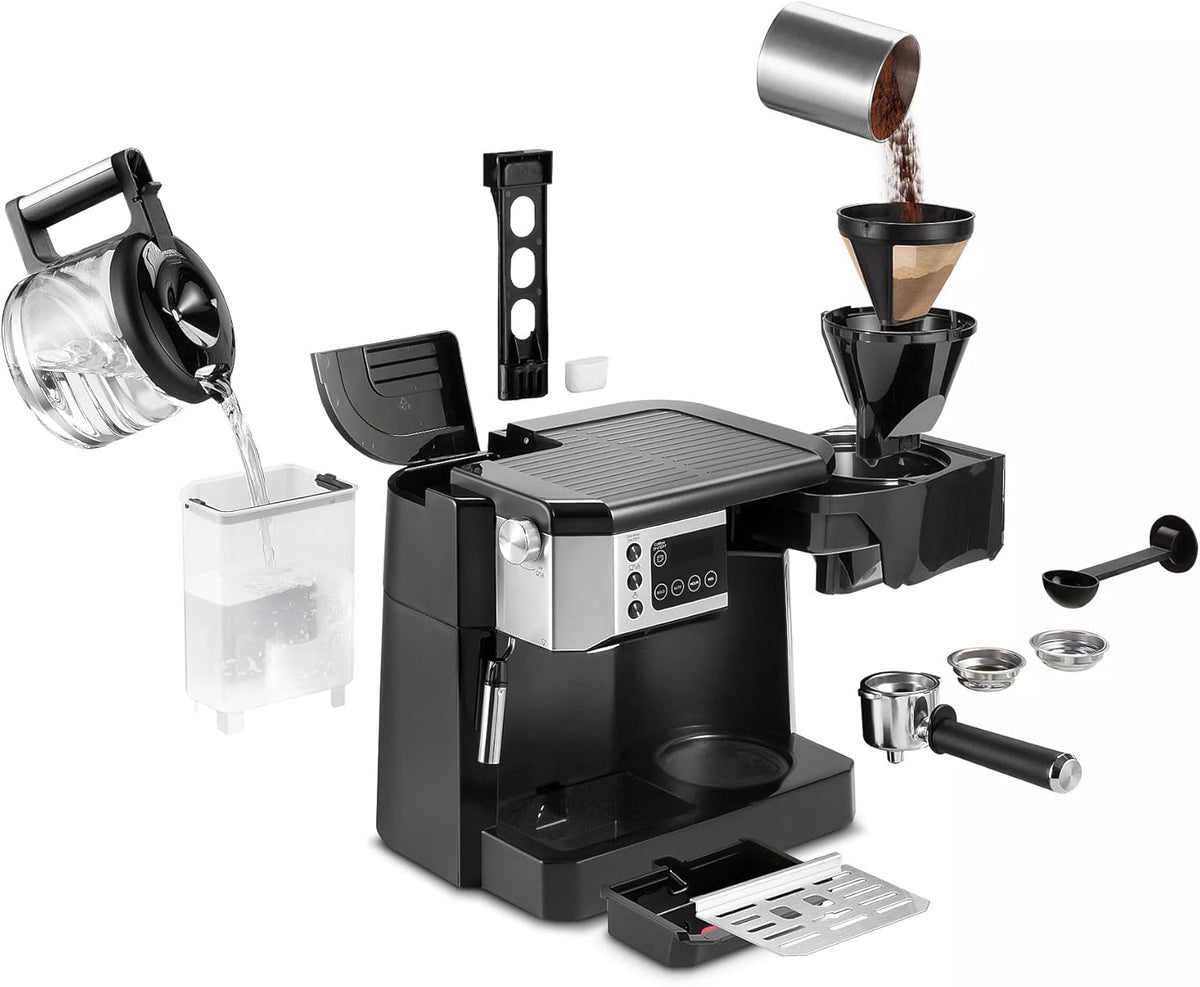 De’Longhi COM530M – Digital All-in-One Combination Coffee and Espresso Machine – Black and Stainless Steel