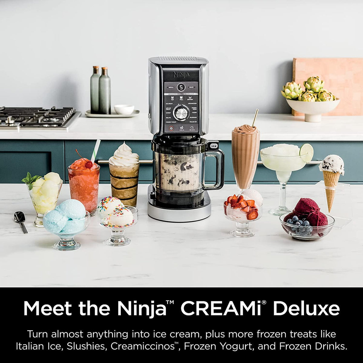 Restored Ninja CREAMi Deluxe 11-in-1 XL Ice Cream Maker, Corded Electric, Silver