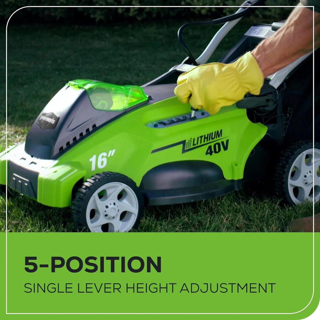40V 16" Cordless Battery Push Lawn Mower w/ 4.0Ah Battery & Charger, LM1604
