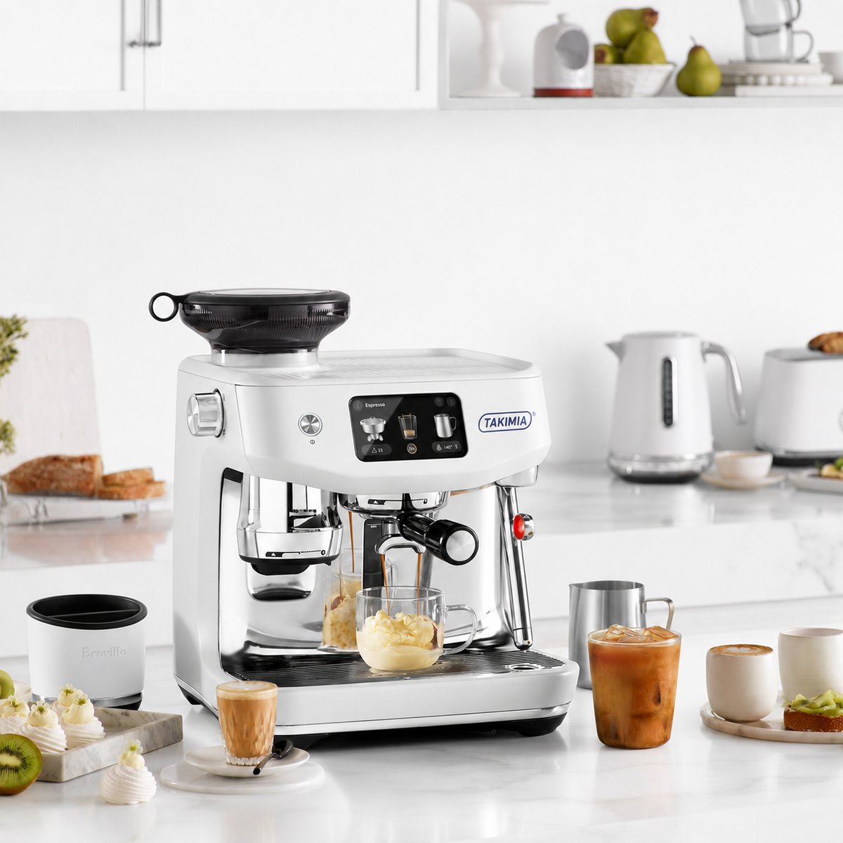 Takimia AeroJet Espresso Machine - Auto Grind Dose Tamp with Touchscreen Milk Settings
