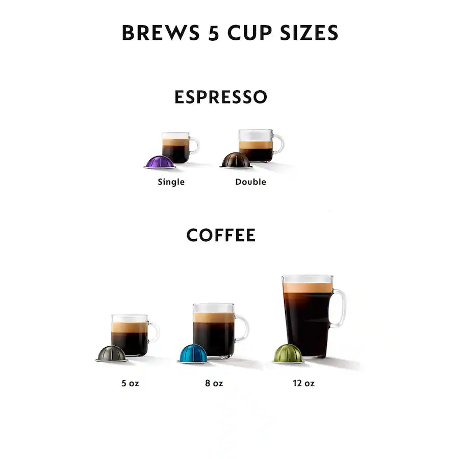 Nespresso Vertuo Pop+ Coffee and Espresso Maker by De'Longhi with Milk Frother, Liquorice Black