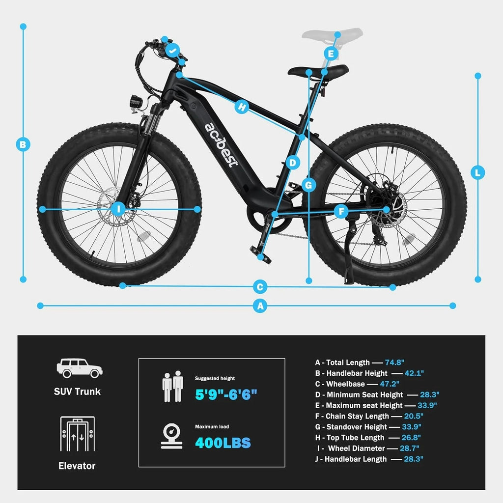 ACTBEST All-Terrain Mountain Electric Bike, 1400W