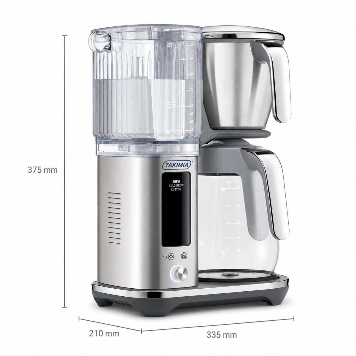 Takimia LuxeGlass Coffee Maker - Precision Brewer with Hot and Cold Brew
